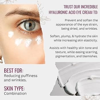 Amazon.com: Hyaluronic Acid Eye Cream with Plant Extracts